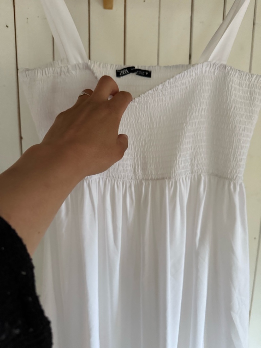 Zara White Tiered Smocked Maxi Dress - Picture 5 of 8